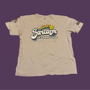 Sarcasm It’s How I Hug Funny Shirt Rainbow Sarcastic Hot Topic USA Flag Y2K